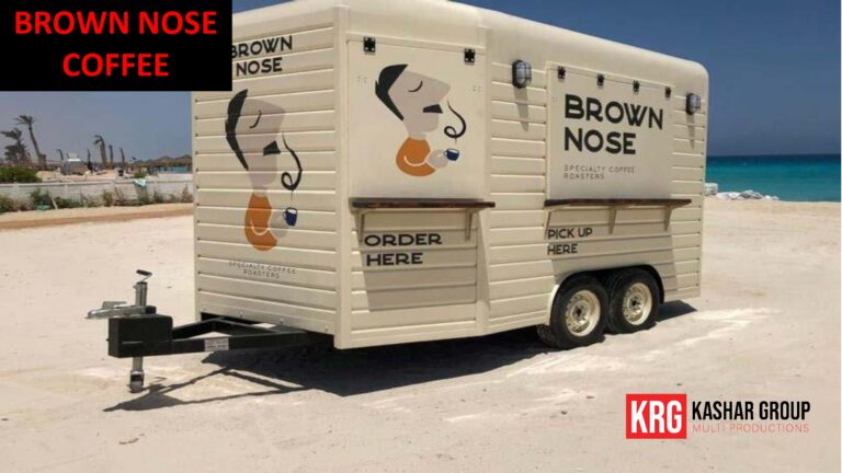 Mobile Solutions Brown Nose Coffee food trailer on a beach