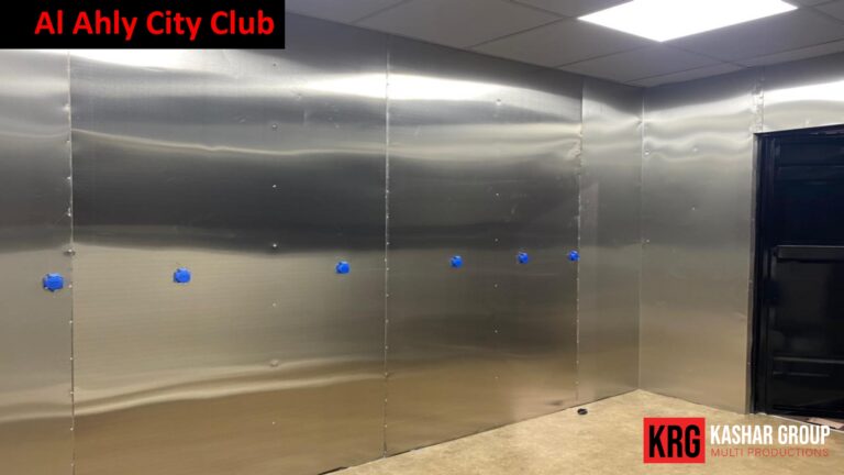 Mobile Solutions Al Ahly City Club metal-clad room with blue outlets