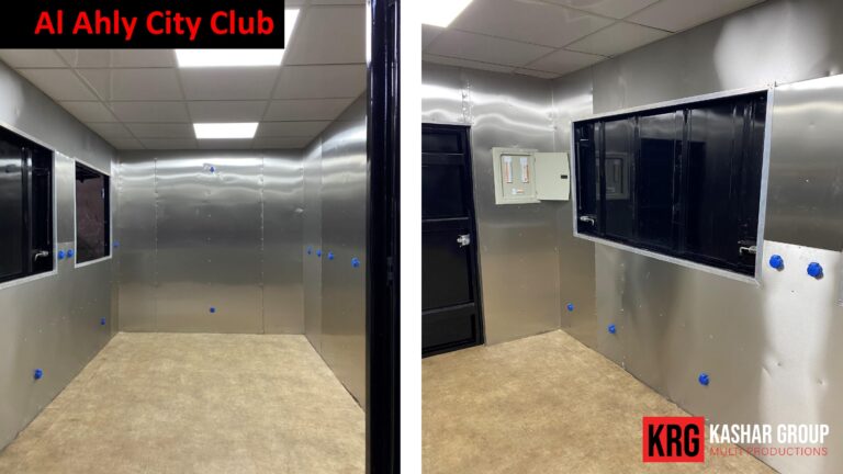 Mobile Solutions Interior of a food container by Al Ahly City Club, featuring stainless steel walls
