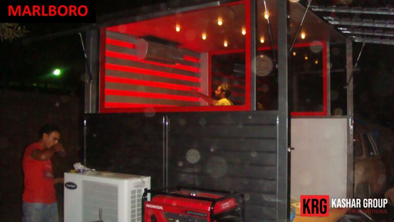 Mobile Solutions Marlboro advertising trailer with generator and AC unit