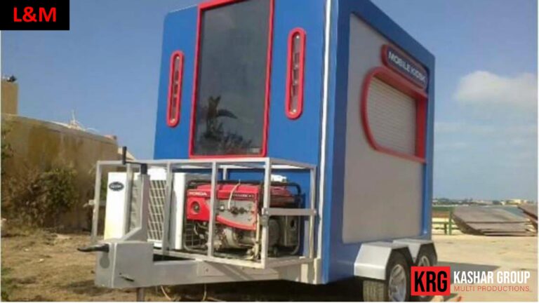 Mobile Solutions Mobile advertising trailer with generator and "Mobile York" branding