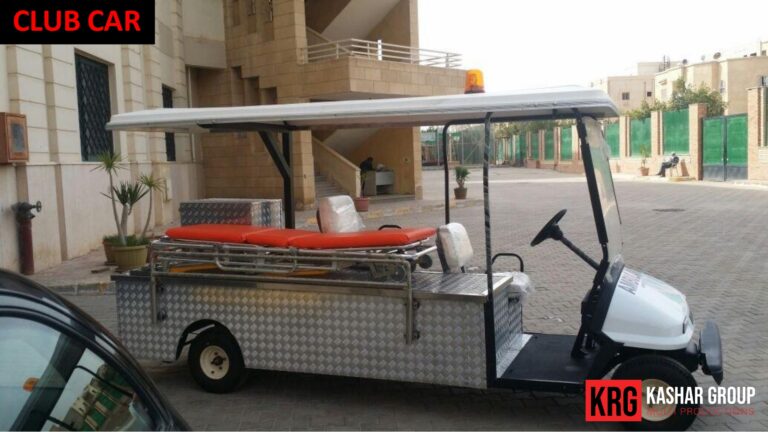 Mobile Solutions Club Car ambulance with stretcher, custom medical vehicle